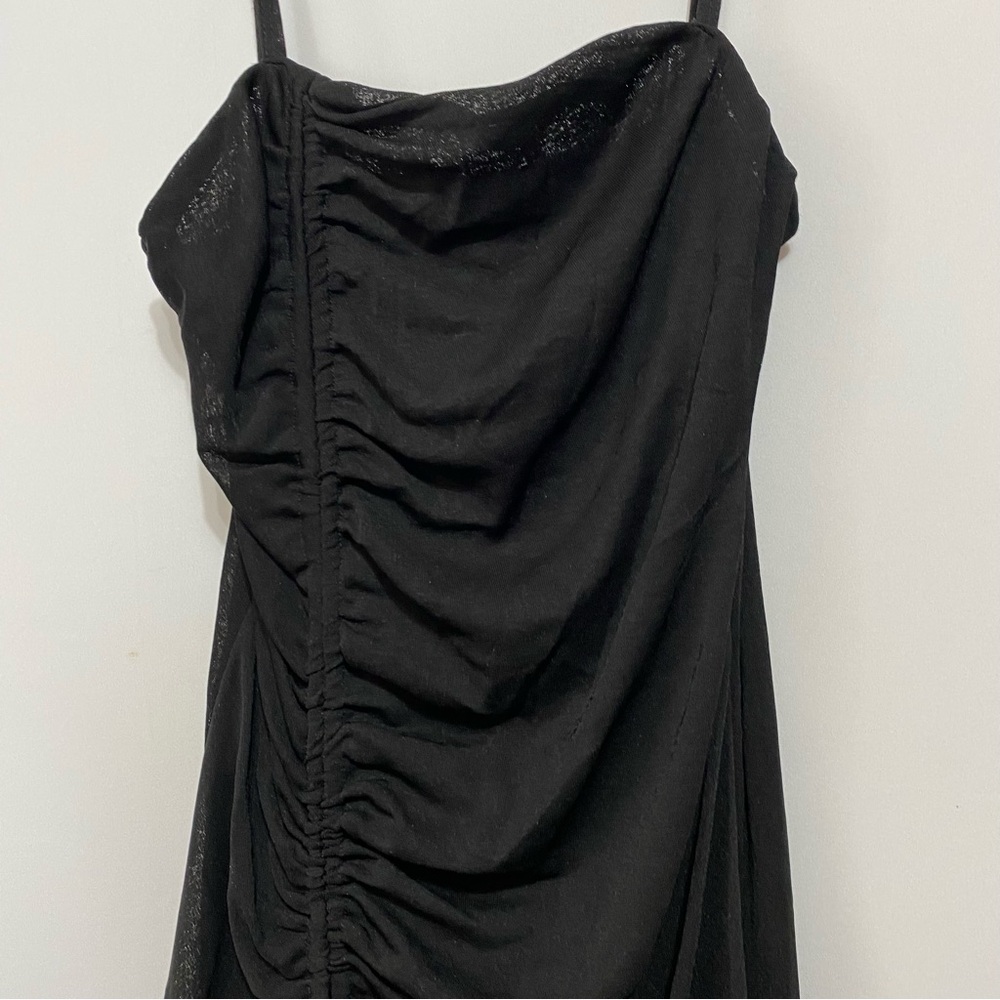 Forever 21 Womens Little Black Dress Ruched Mini Bodycon Size M